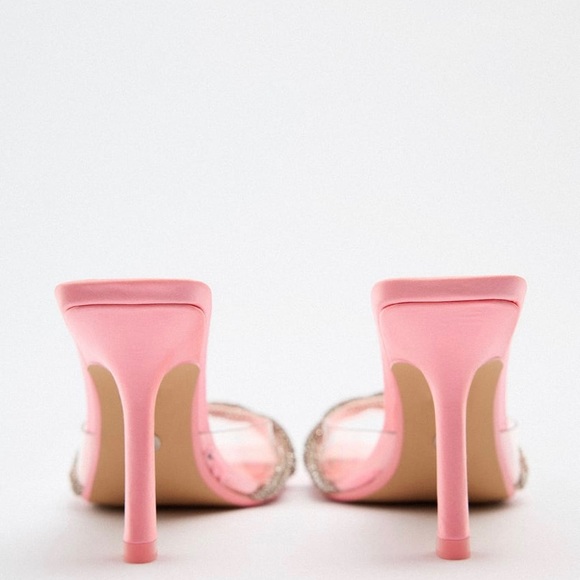 RHINESTONE VINYL HIGH HEEL SANDALS - Picture 5 of 7